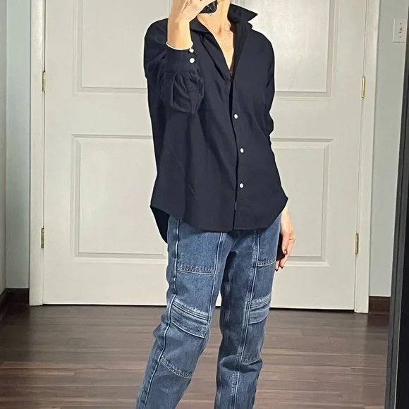 Anthropology Grayson The Hero Navy cotton shirt size 1 - Picture 2 of 12